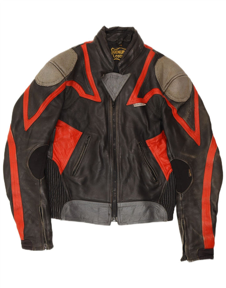 SCOTCHLITE 3M Blouson Bomber Homme IT 54 2XL Cuir Colorblock Noir