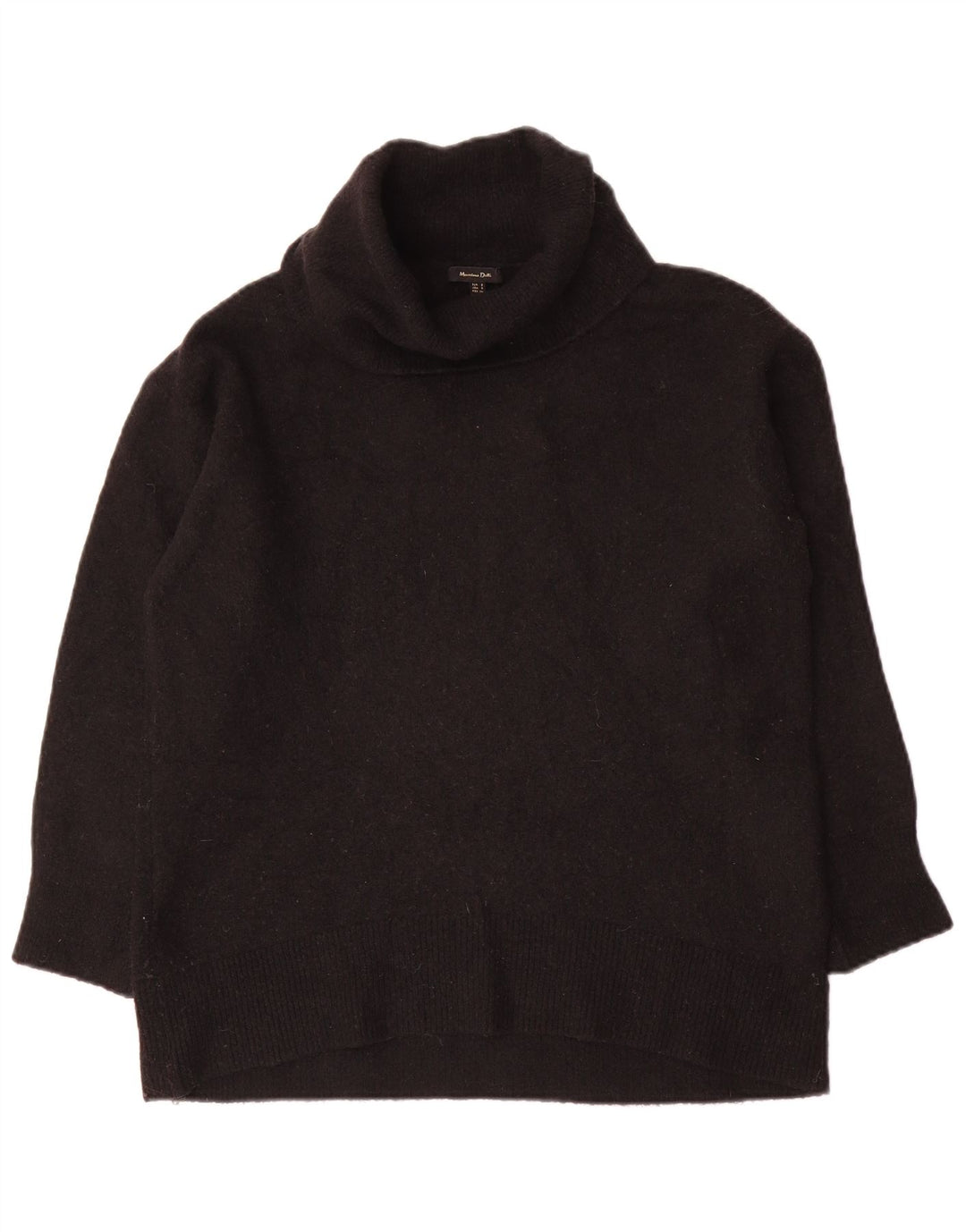 Massimo Dutti Pull surdimensionné à col roulé pour femme UK 10 Petit Noir