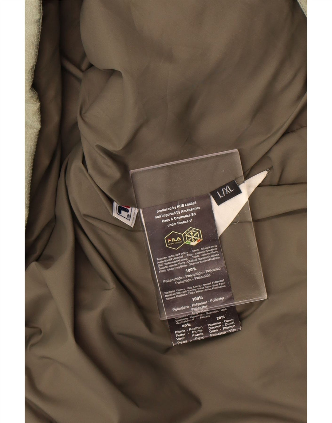 Fila Veste matelassée à capuche pour homme UK 40 Large Vert