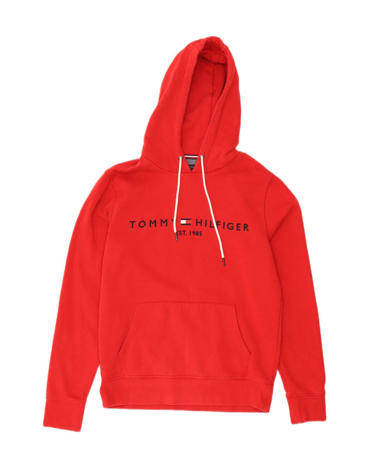 Tommy Hilfiger Pull à Capuche Graphique Homme Rouge Moyen Coton