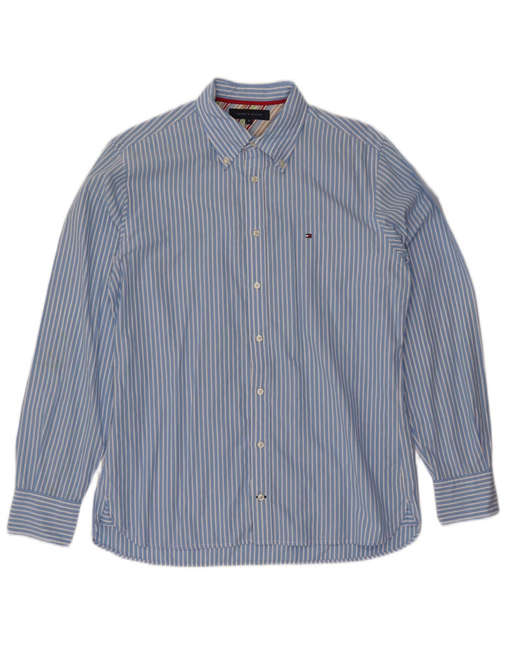 TOMMY HILFIGER Chemise Homme Bleu Moyen Rayé Coton
