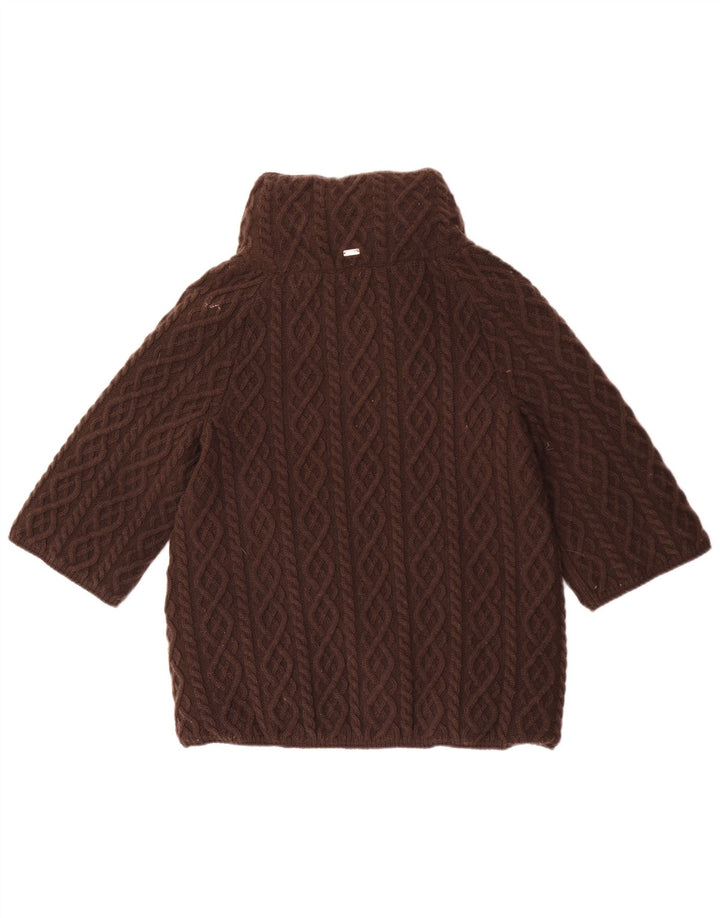 Herno Veste matelassée en tricot à manches 3/4 pour femme EU 40 laine marron moyen