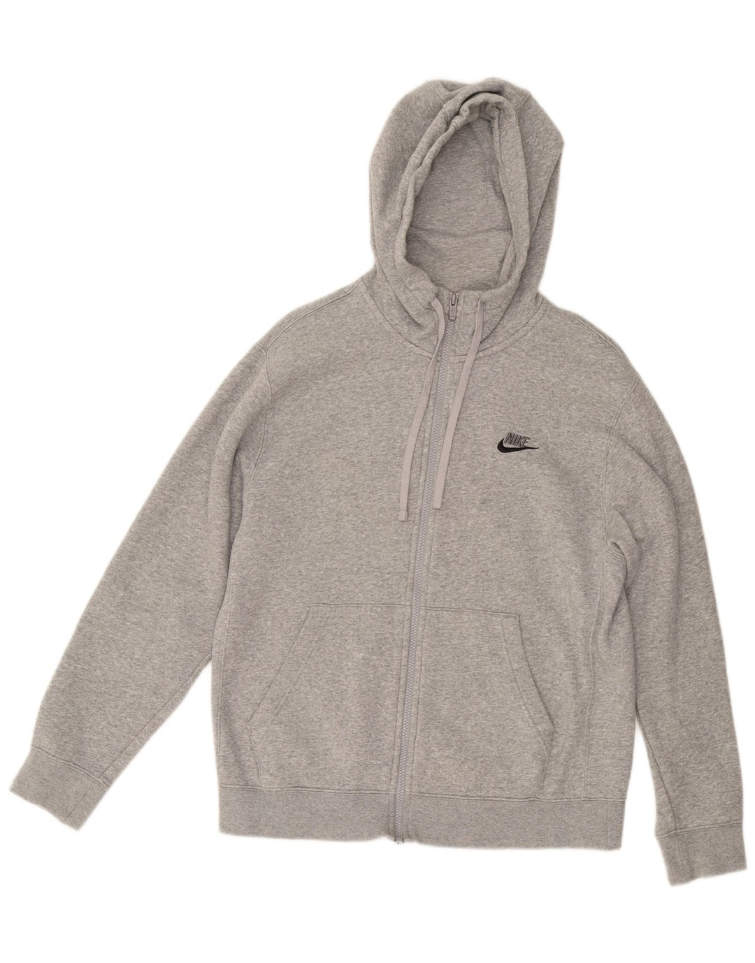 NIKE Pull à capuche zippé pour homme en coton gris moyen