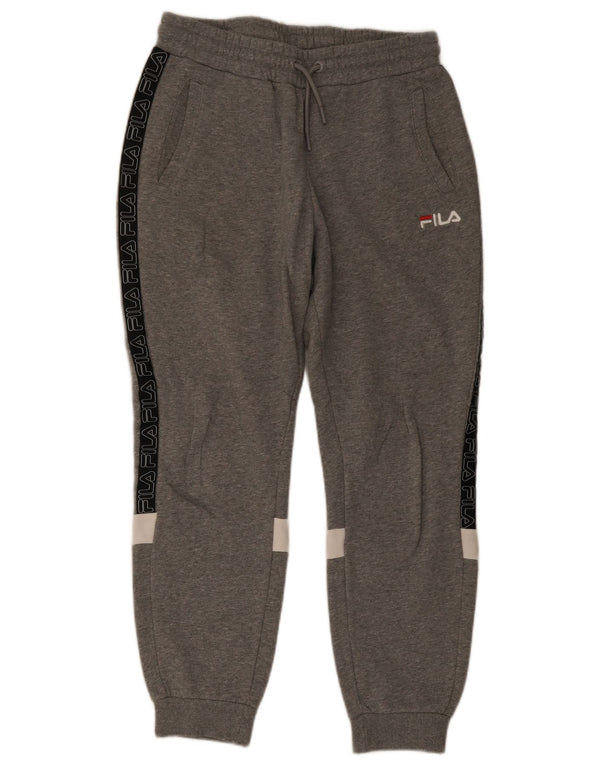 Fila Pantalon de survêtement graphique pour homme en coton color block Small Gris