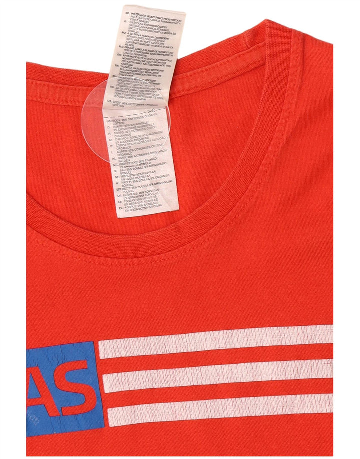 Adidas T-Shirt Graphique Homme Rouge Moyen Coton