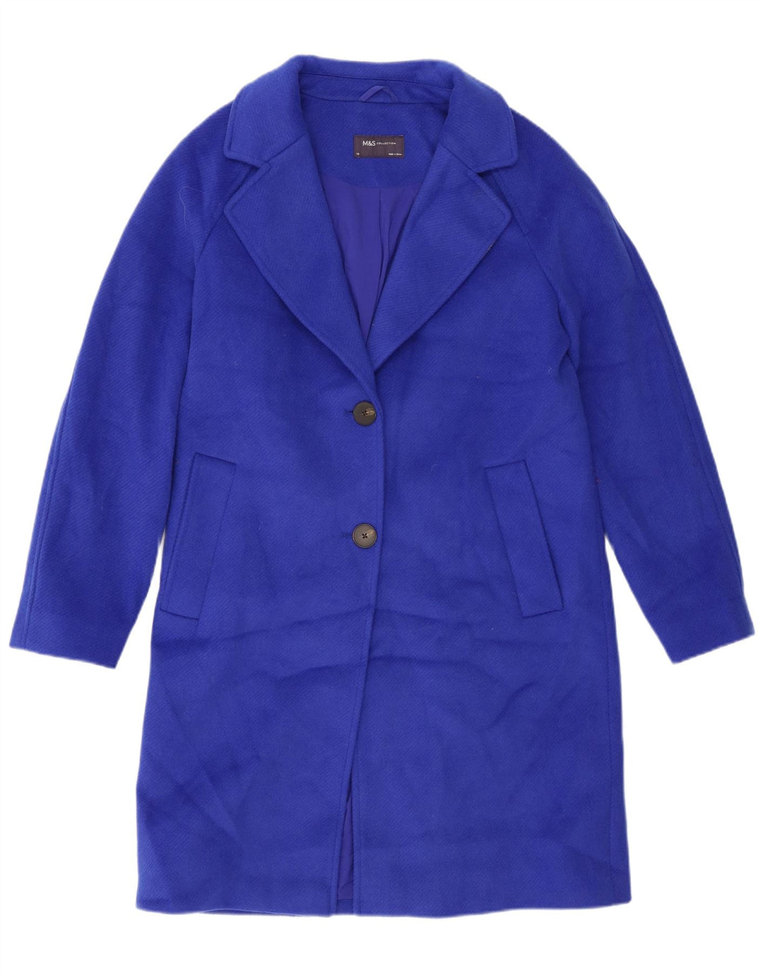 Marks & Spencer Manteau surdimensionné pour femme UK 10 Petit Bleu Polyester