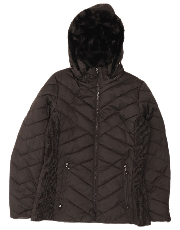Nautica Veste matelassée à capuche pour femme UK 14 Medium Noir Polyester
