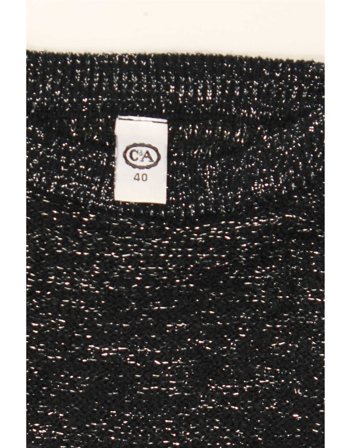 C & A Pull col bateau pour femme EU 40 Acrylique moucheté noir moyen