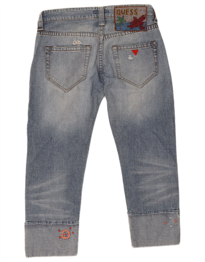 Guess Jean court effet vieilli W28 L24 en coton bleu pour femme