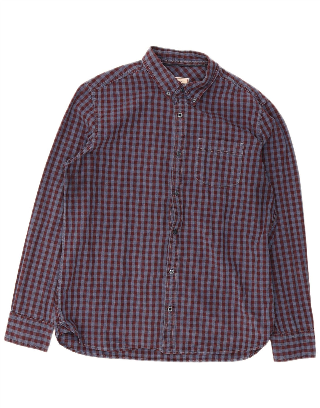 Fat Face Chemise en flanelle pour homme Grand coton vichy bordeaux