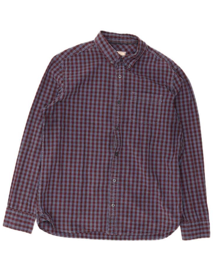Fat Face Chemise en flanelle pour homme Grand coton vichy bordeaux