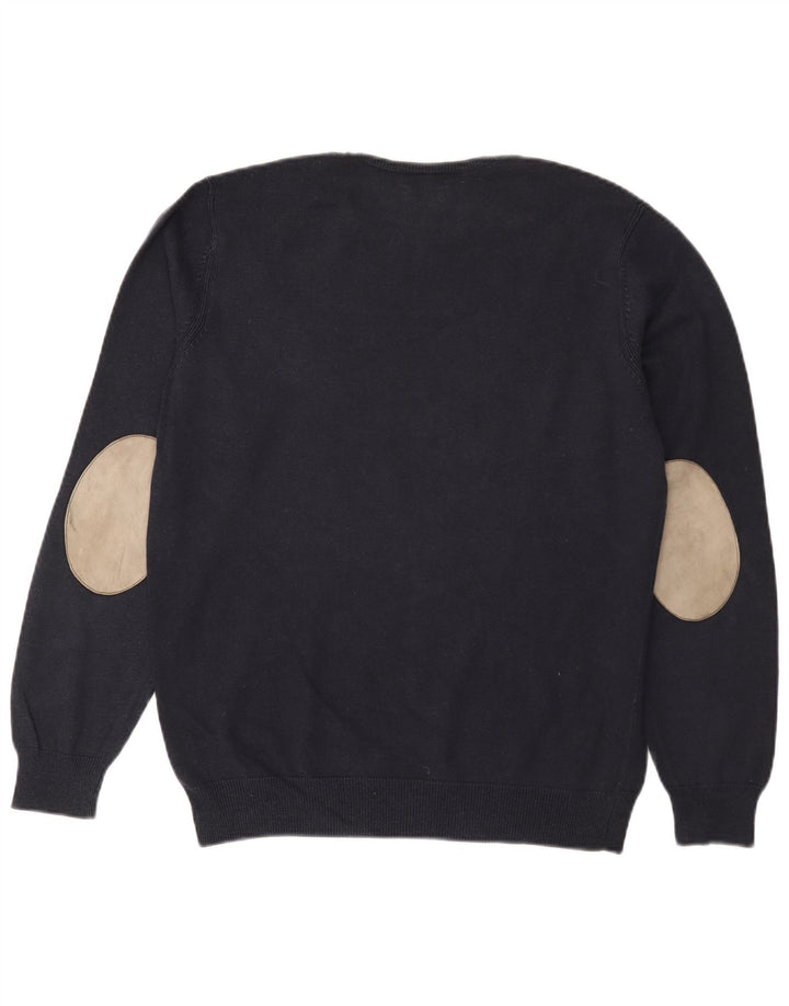 Massimo Dutti Pull à col rond pour homme en coton bleu marine Taille L