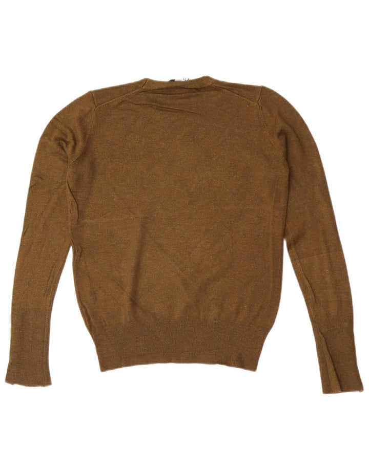 Zara Pull à col rond pour femme UK 12 Kaki moyen