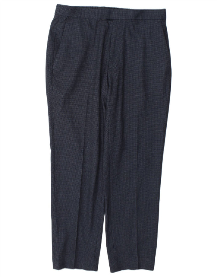 Marks & Spencer Pantalon de costume fuselé pour homme W32 L29 Bleu marine à carreaux