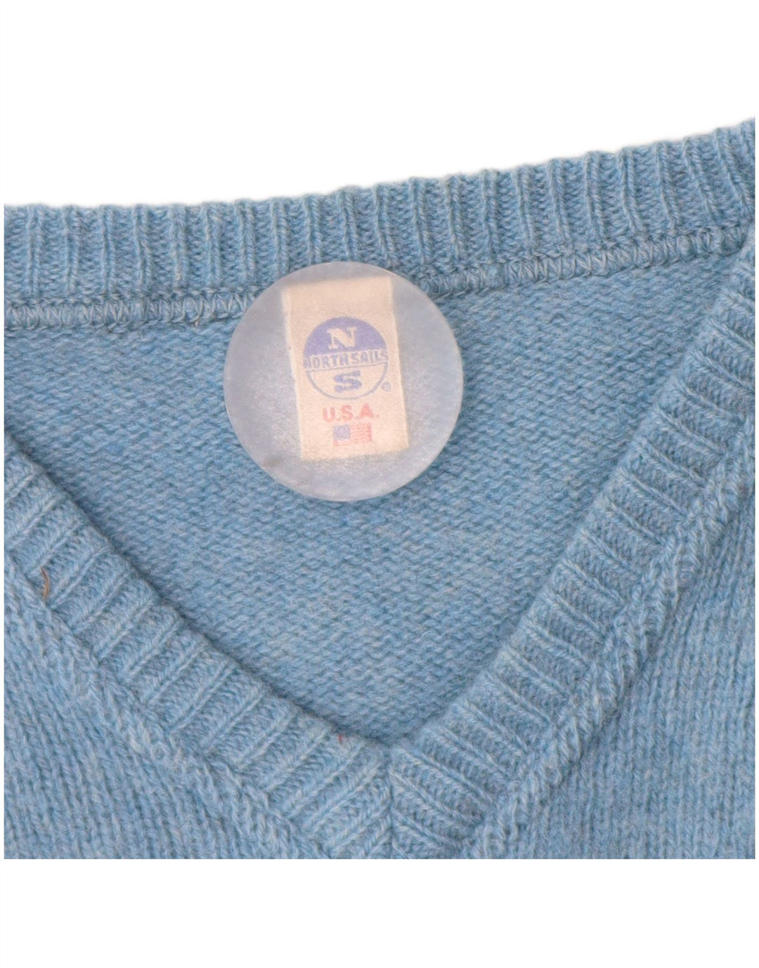 North Sails Pull col V pour homme XL en laine bleue