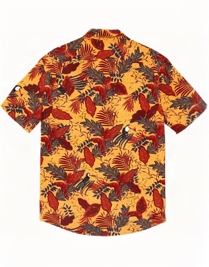 Marks & Spencer Chemise Hawaïenne à Manches Courtes Homme Jaune Moyen Floral