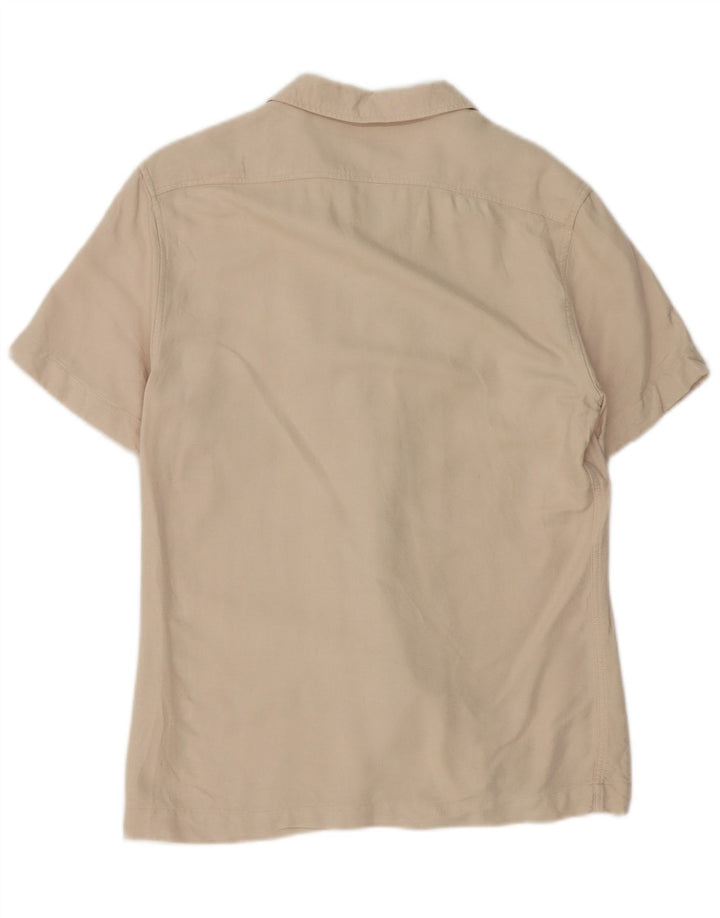 REISS Chemise à manches courtes coupe régulière pour homme Small Beige
