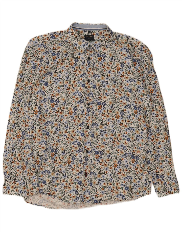 Chemise Homme Olymp Large Coton Floral Multicolore