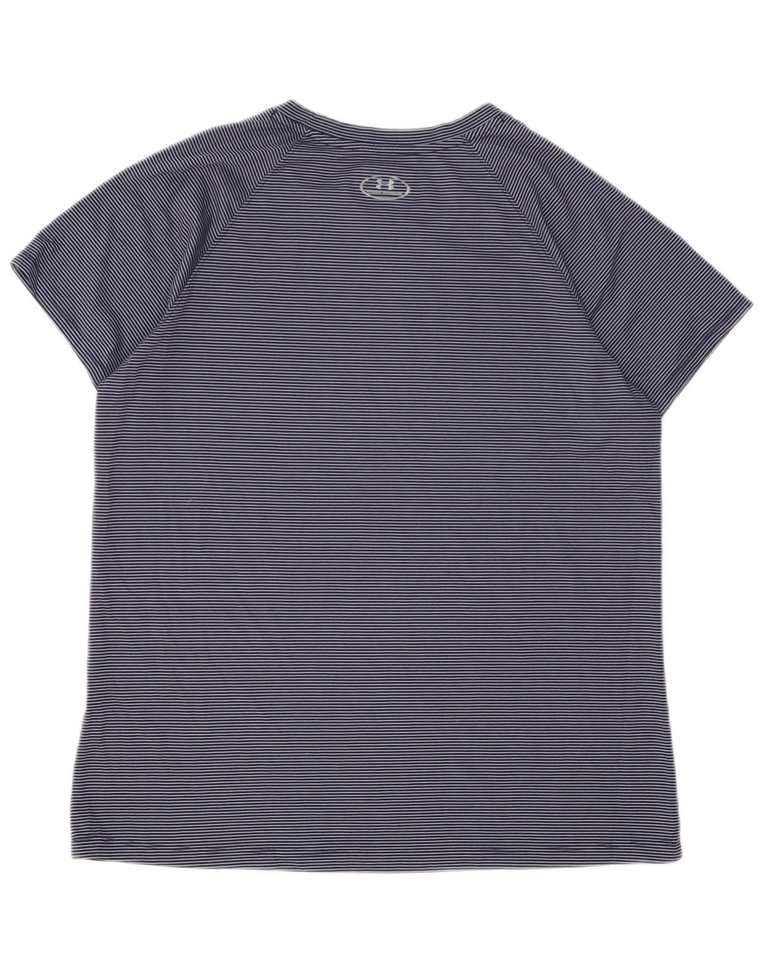 UNDER ARMOUR T-shirt Heat Gear pour femme UK 16 Large Bleu marine à fines rayures