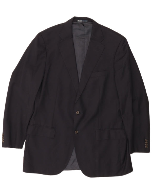 POLO RALPH LAUREN Veste Blazer 2 Boutons Homme UK 44 2XL Bleu Marine Laine