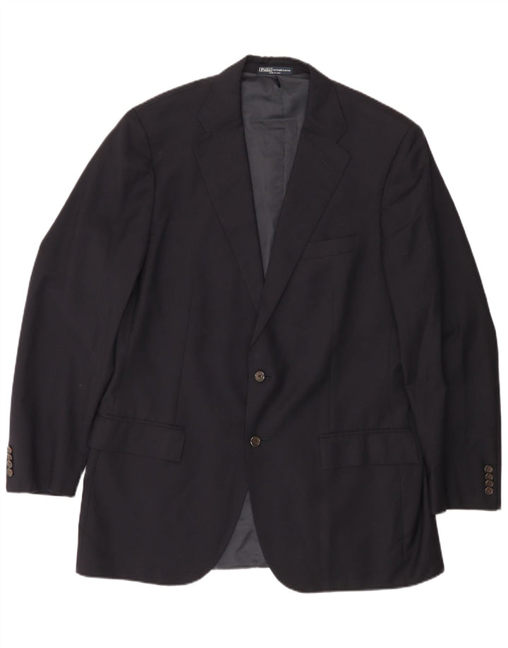 POLO RALPH LAUREN Veste Blazer 2 Boutons Homme UK 44 2XL Bleu Marine Laine