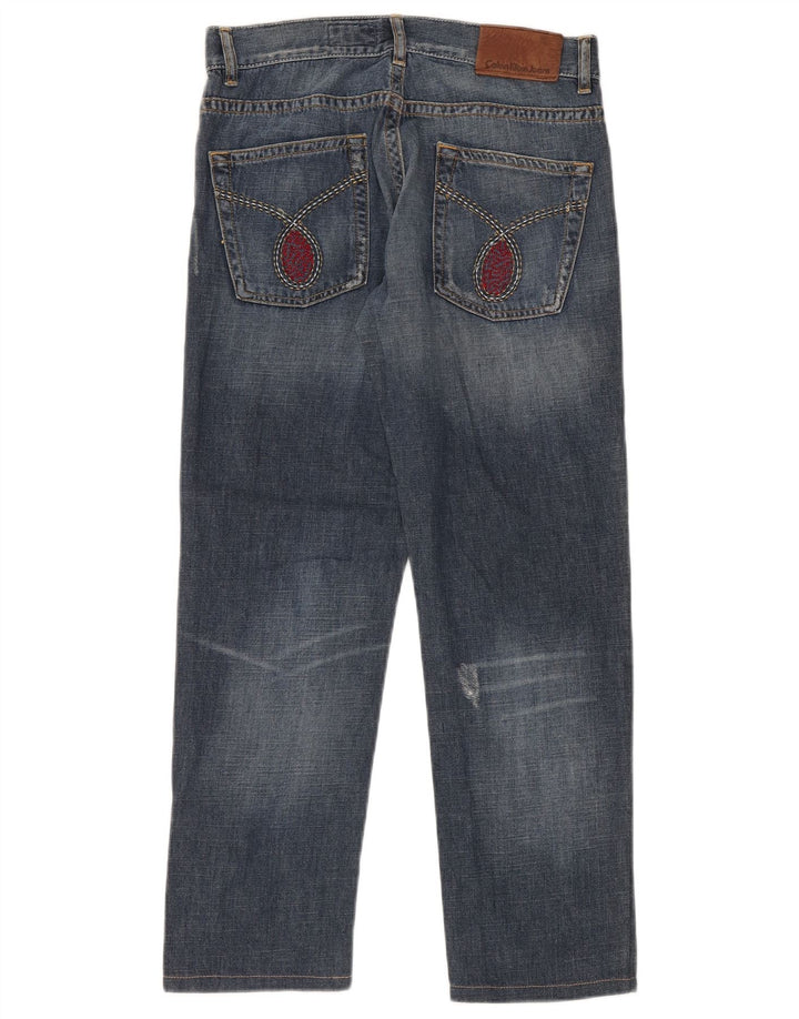 Calvin Klein Jean droit vieilli W31 L28 pour homme en coton bleu