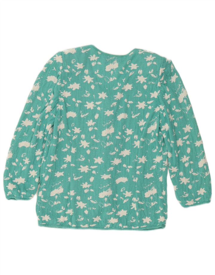 STIZZOLI Pull cardigan à motif abstrait pour femme UK 16 Large Vert