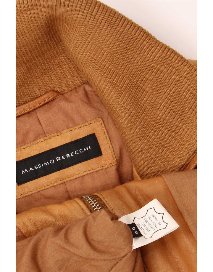 Massimo Rebecchi Veste en cuir bomber pour femme IT 44 Marron moyen