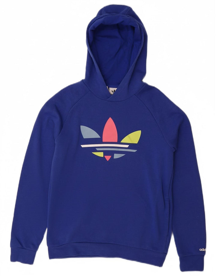 ADIDAS Pull à capuche graphique fille 11-12 ans Bleu Coton