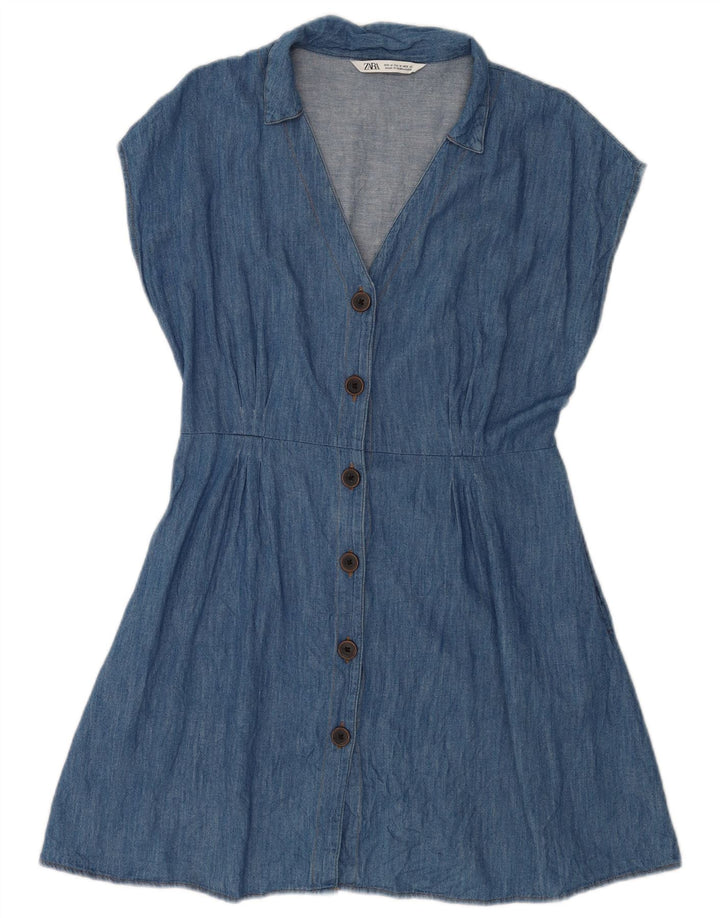 Zara Robe en jean pour femme UK 44 Bleu moyen