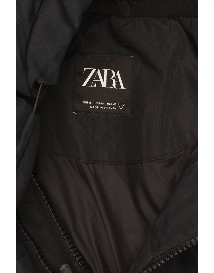Zara Veste matelassée à capuche pour homme UK 38 Medium Noir Polyester
