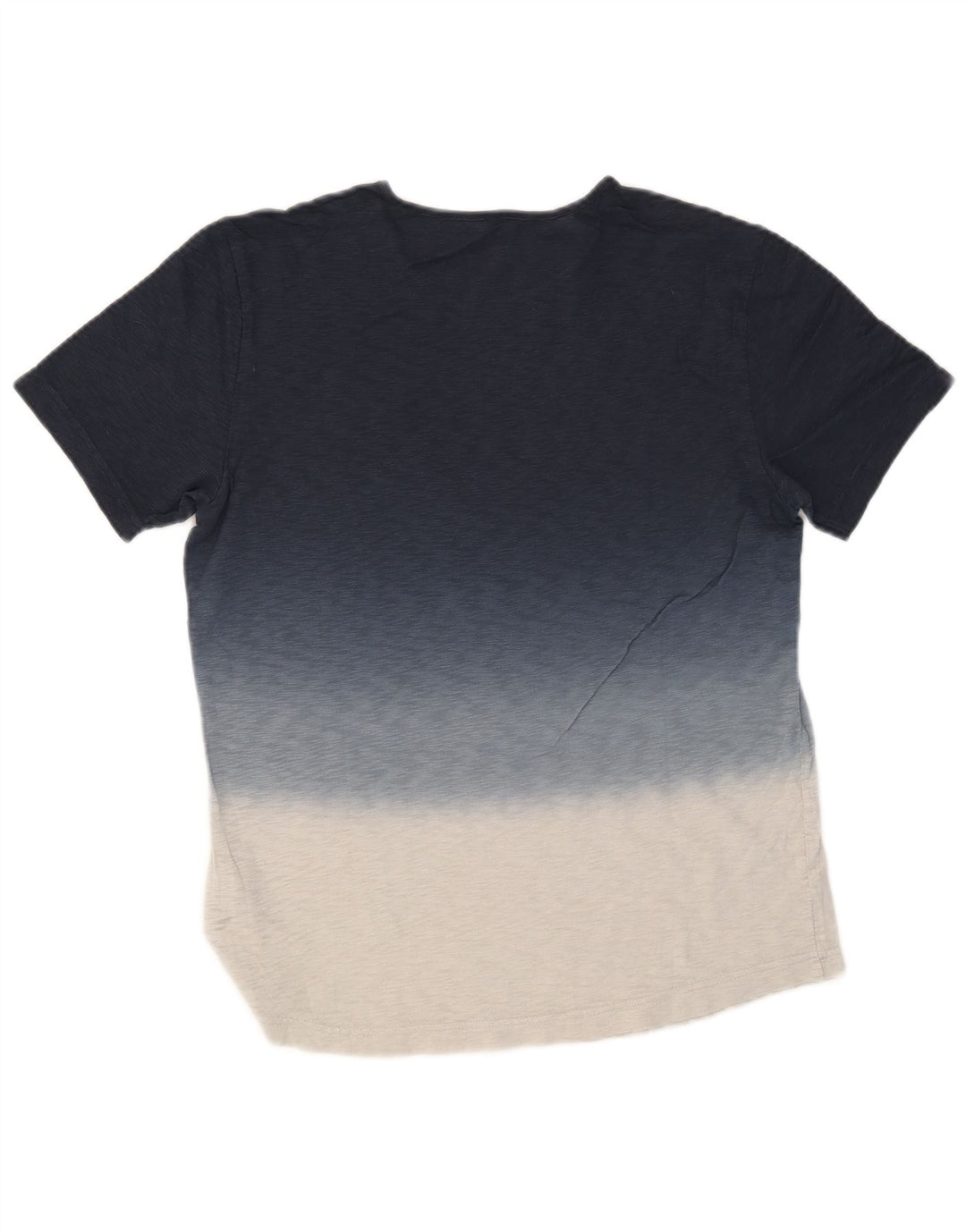 BENETTON T-Shirt Homme Bleu Marine Moyen Colorblock Coton