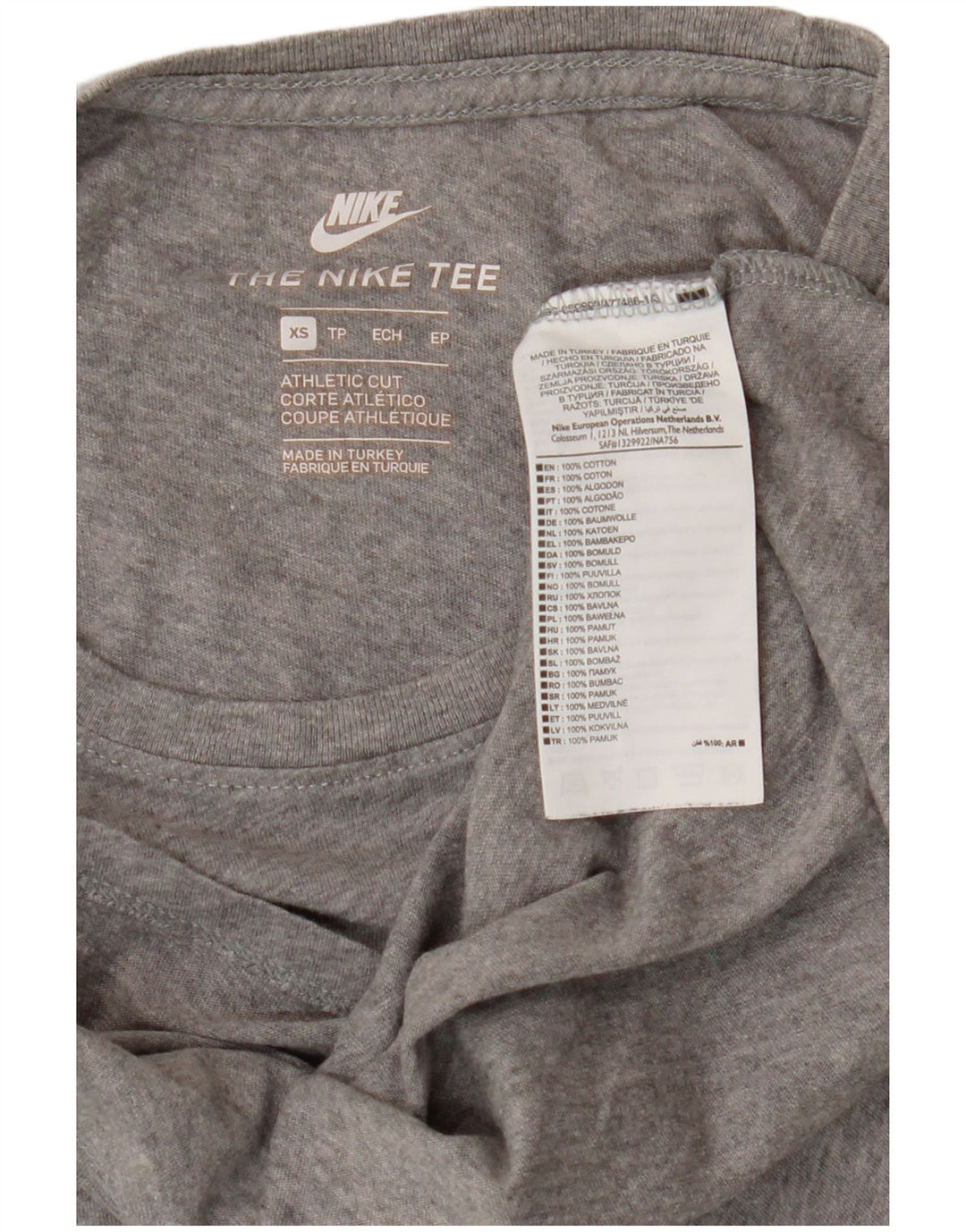 Nike T-Shirt Homme Top XS Gris Coton