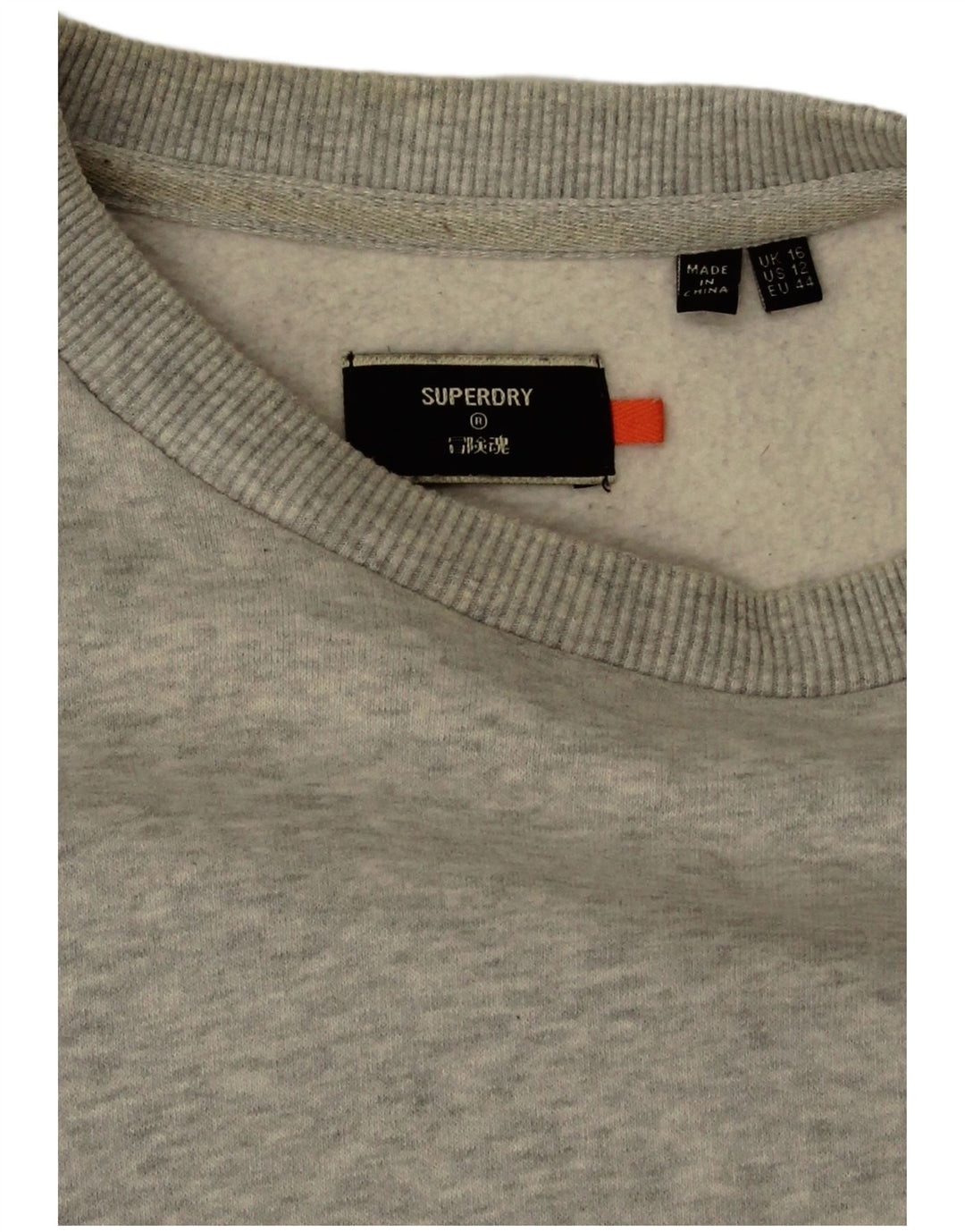 Superdry Sweat-shirt surdimensionné pour femme UK 16 Large Gris Coton