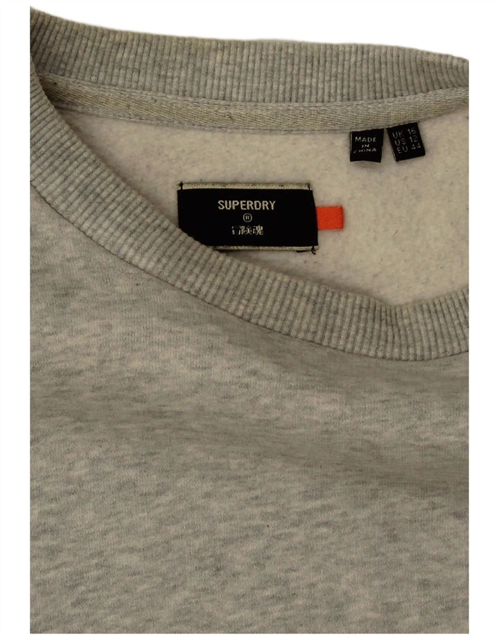 Superdry Sweat-shirt surdimensionné pour femme UK 16 Large Gris Coton