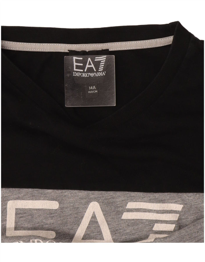 Armani Garçon Graphique Haut Manches Longues 13-14 ans Noir Colourblock