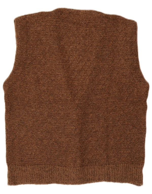 NANI BON Pull Cardigan sans Manches Homme IT 50 Acrylique Marron Moyen
