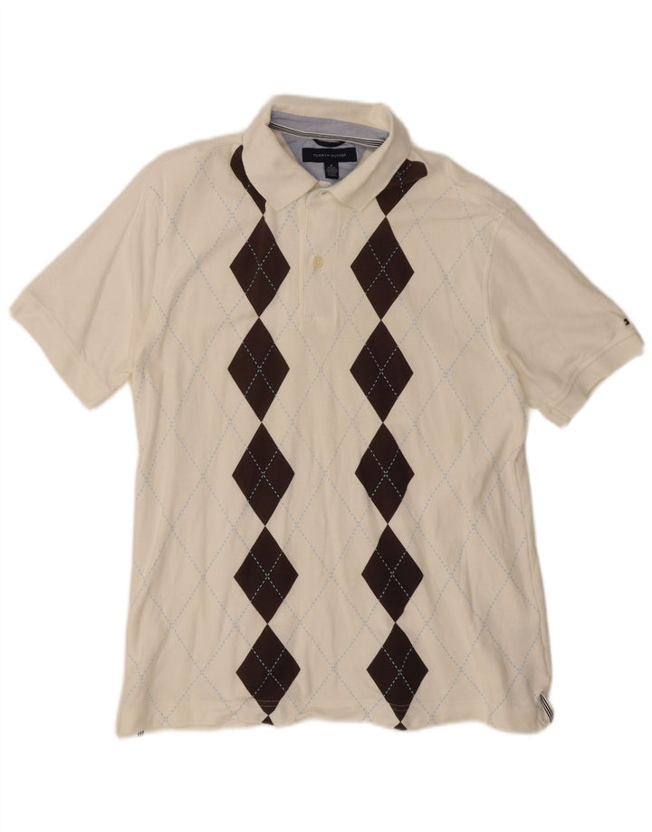 Tommy Hilfiger Polo Homme Blanc Moyen Argyle/Diamant Coton