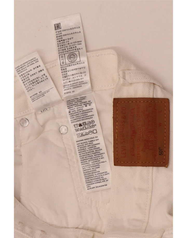 Levi's Jean Droit 501 Femme W29 L28 Blanc Coton