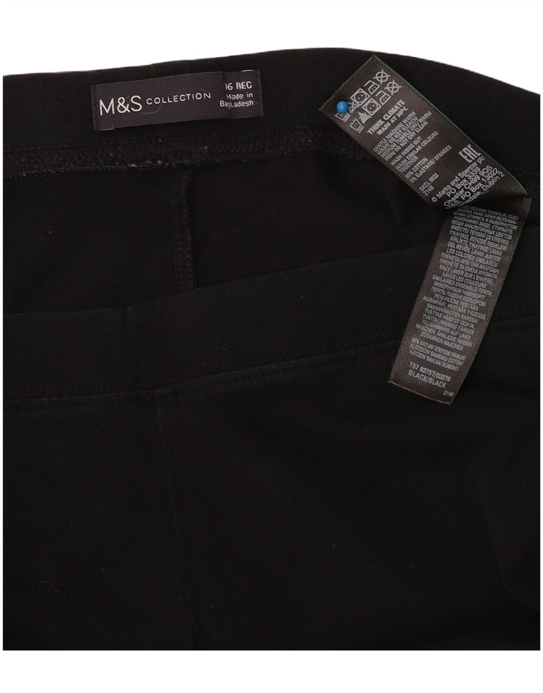 Marks & Spencer Leggings pour femmes UK 16 Large Noir Coton