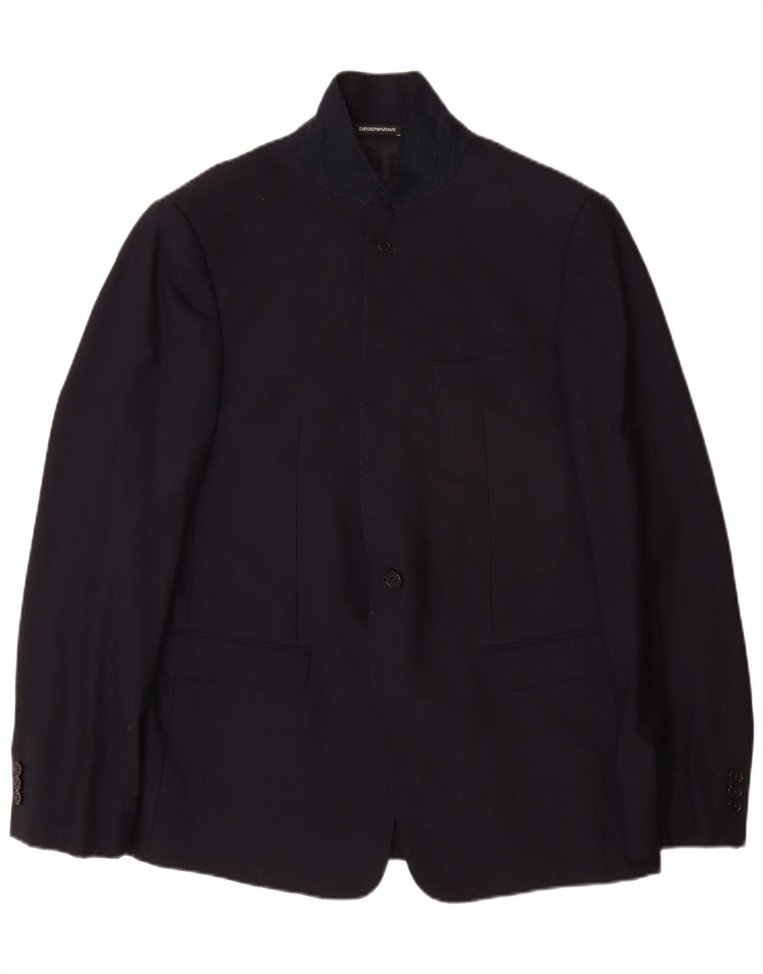 Emporio Armani Veste blazer à 2 boutons pour homme EU 56 2XL Bleu marine Laine vierge