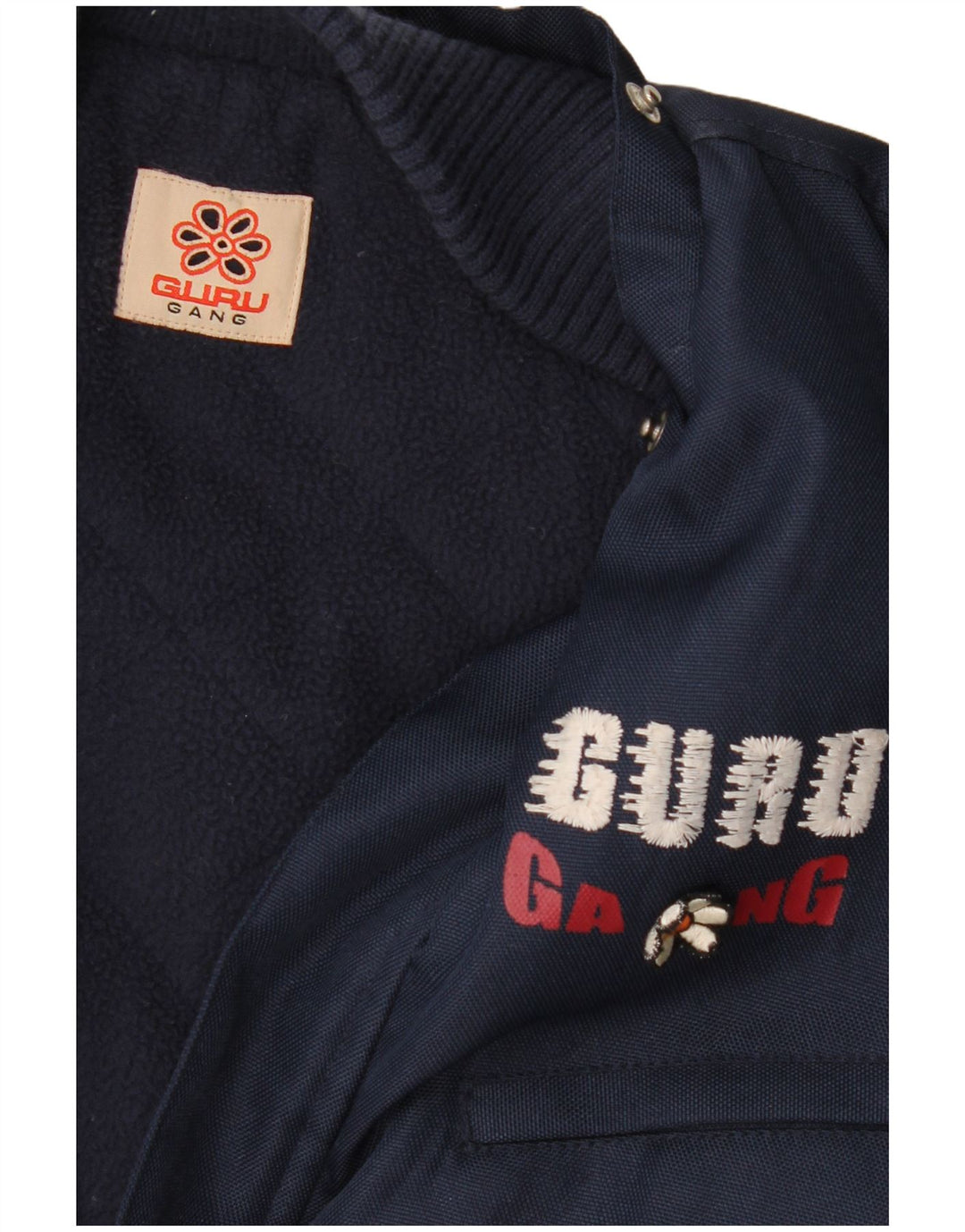 Guru Veste bomber graphique pour femme UK 16 Large Bleu marine