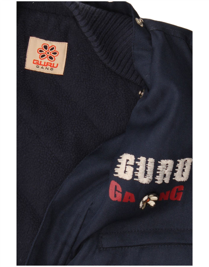 Guru Veste bomber graphique pour femme UK 16 Large Bleu marine