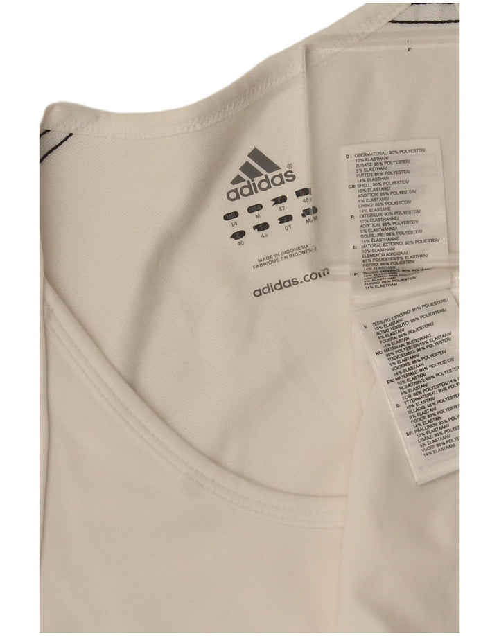 Adidas Femmes Climacool T-Shirt Top UK 14 Moyen Blanc Polyester
