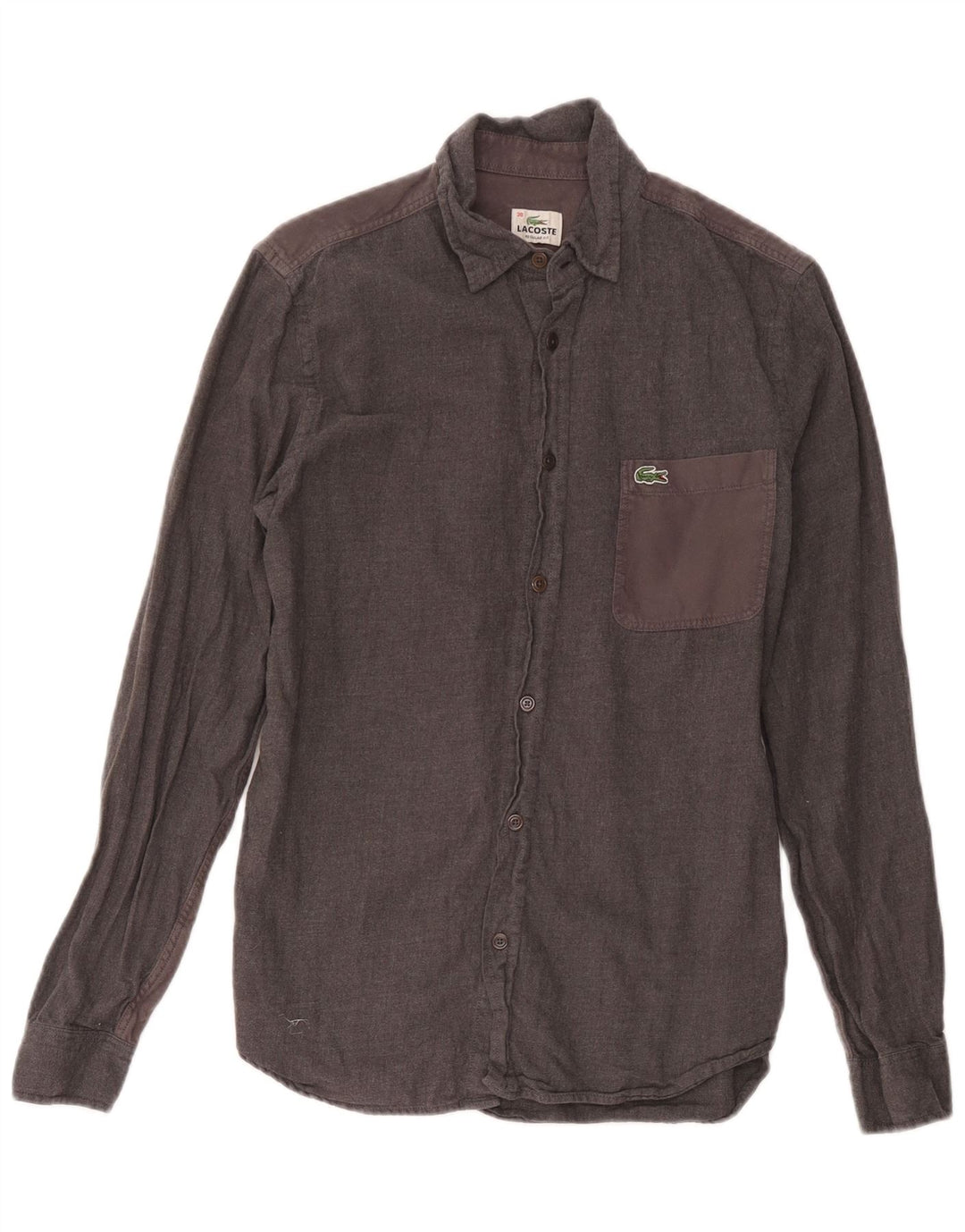 Lacoste Chemise Homme Taille 38 Petit Coton Gris