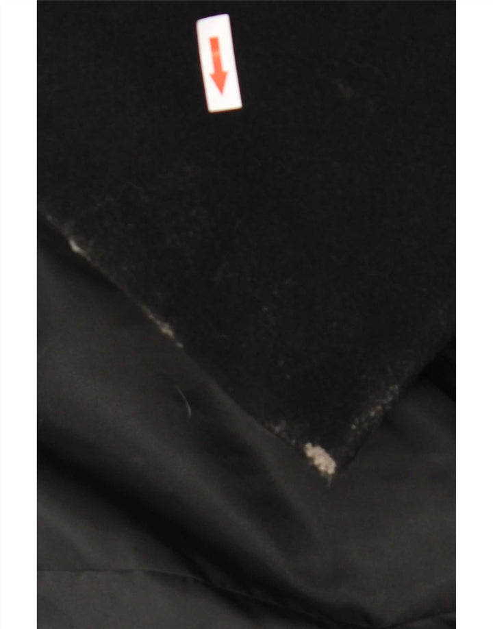vintage Homme Double Breasted Coat EU 36 Petite Laine Noire