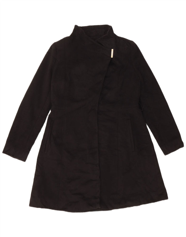 MICHAEL KORS Manteau surdimensionné pour femme UK 10 Petite laine noire