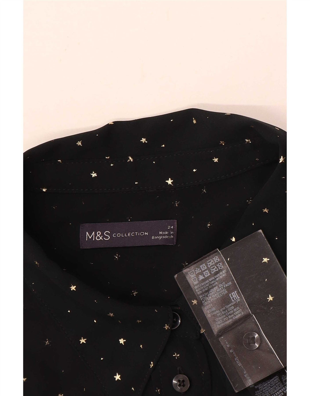 Marks & Spencer Chemisier pour femme UK 24 4XL Noir à pois en polyester