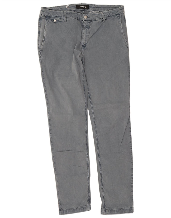 Replay Jean Slim Homme W34 L32 Gris Coton