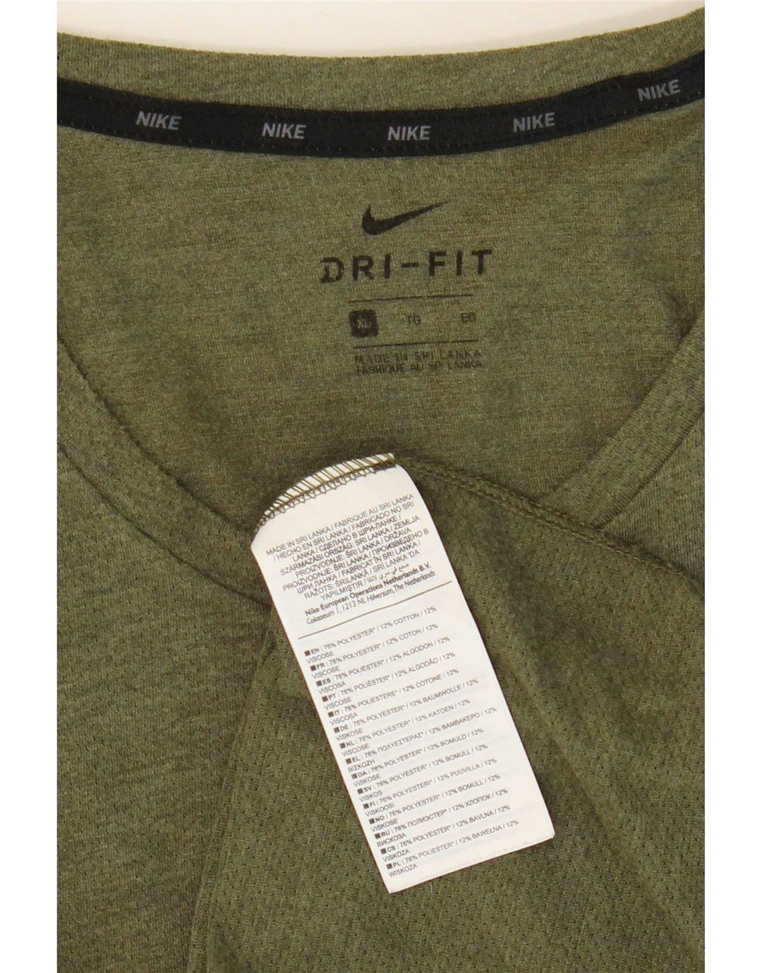 Nike Hommes Dri Fit T-Shirt Haut XL Vert Polyester